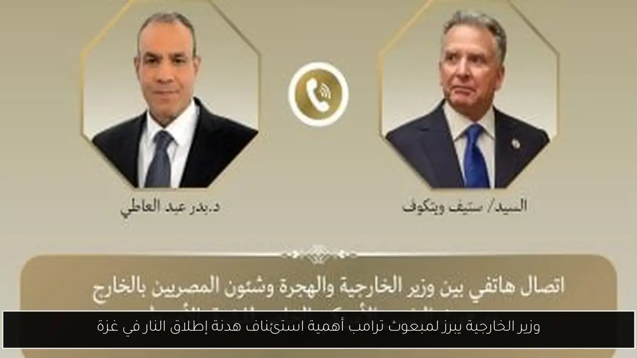 وزير الخارجية يبرز لمبعوث ترامب أهمية استئناف هدنة إطلاق النار في غزة