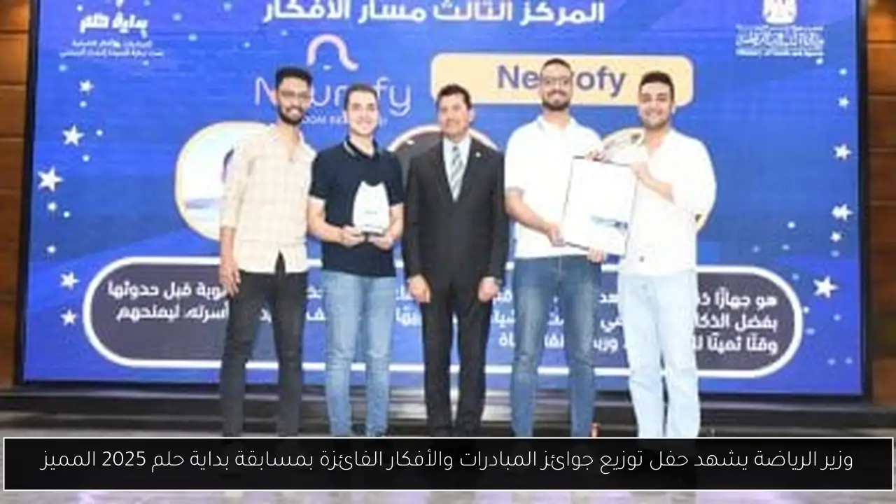 وزير الرياضة يشهد حفل توزيع جوائز المبادرات والأفكار الفائزة بمسابقة بداية حلم 2025 المميز