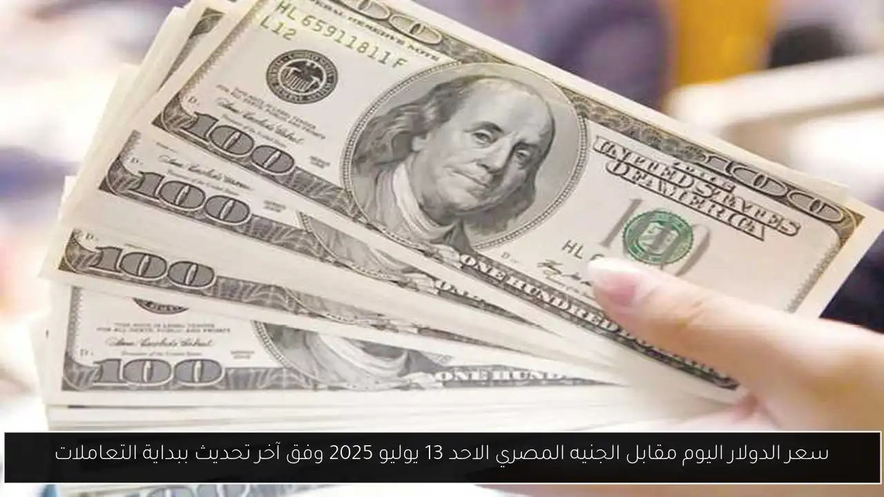 سعر الدولار اليوم مقابل الجنيه المصري الاحد 13 يوليو 2025 وفق آخر تحديث ببداية التعاملات