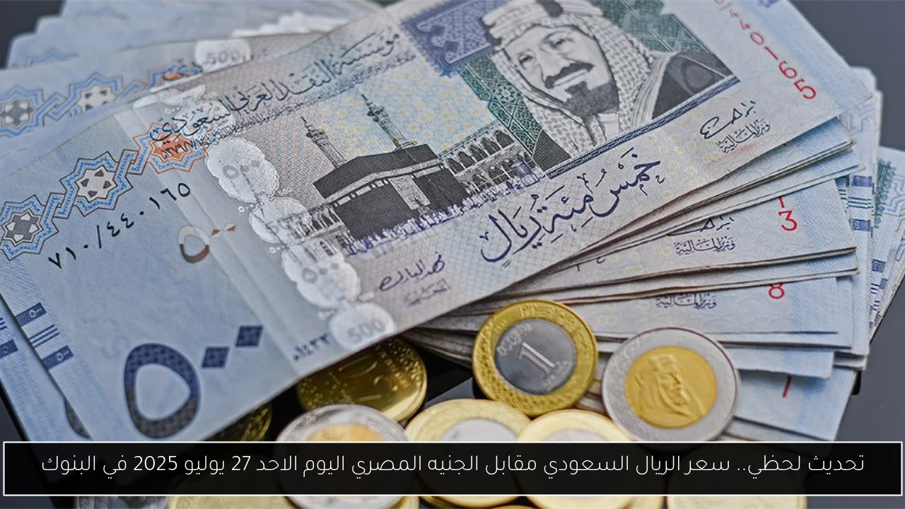 تحديث لحظي.. سعر الريال السعودي مقابل الجنيه المصري اليوم الاحد 27 يوليو 2025 في البنوك