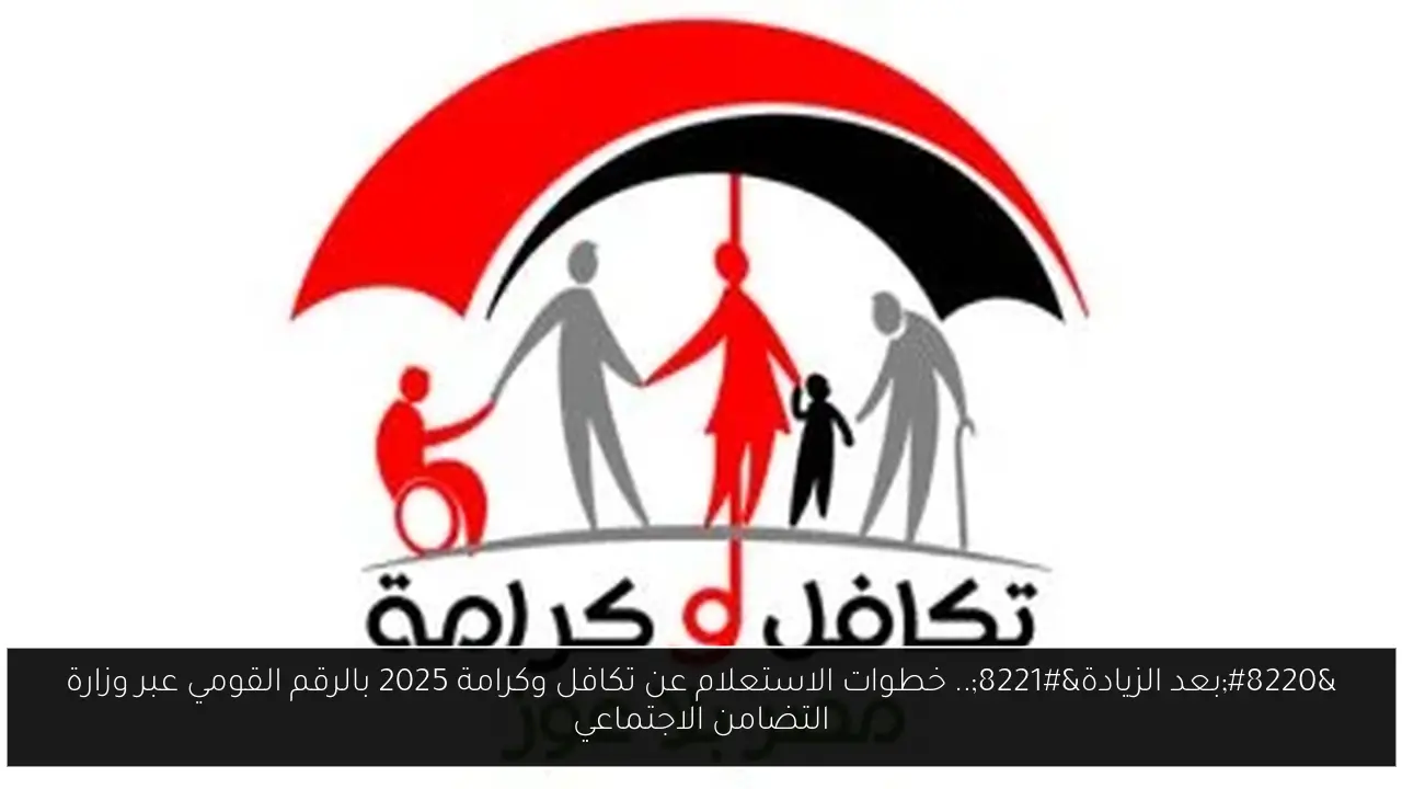 “بعد الزيادة”.. خطوات الاستعلام عن تكافل وكرامة 2025 بالرقم القومي عبر وزارة التضامن الاجتماعي