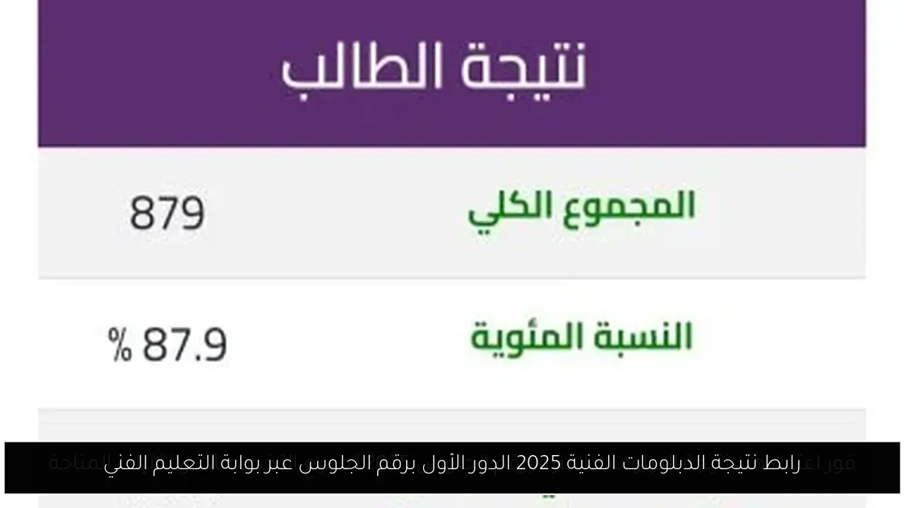 رابط نتيجة الدبلومات الفنية 2025 الدور الأول برقم الجلوس عبر بوابة التعليم الفني