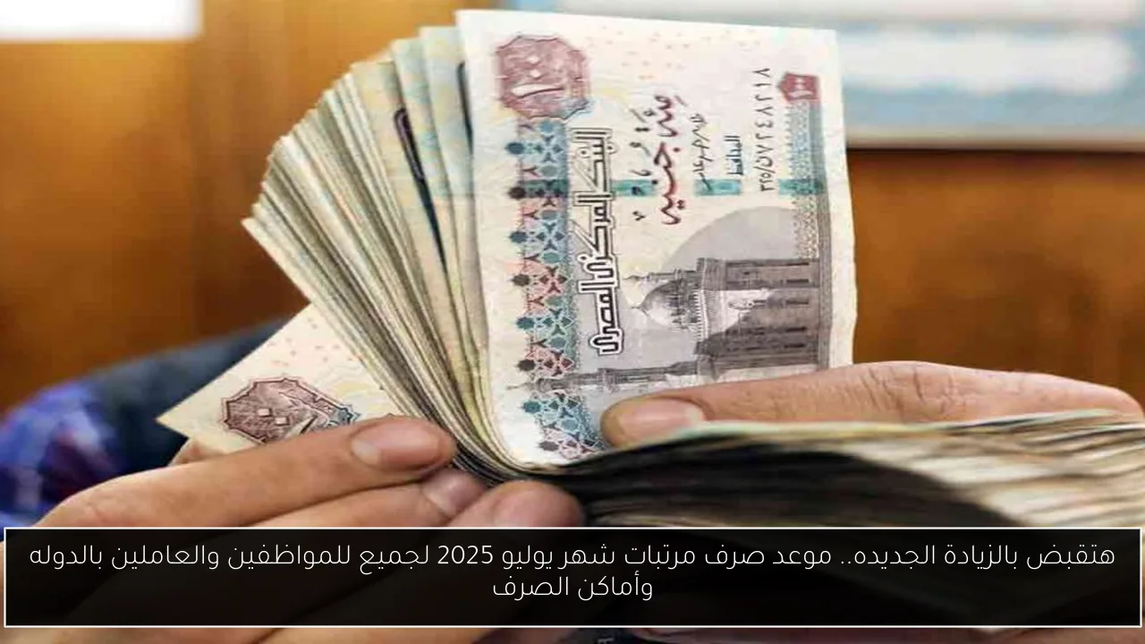 هتقبض بالزيادة الجديده.. موعد صرف مرتبات شهر يوليو 2025 لجميع للمواظفين والعاملين بالدوله وأماكن الصرف