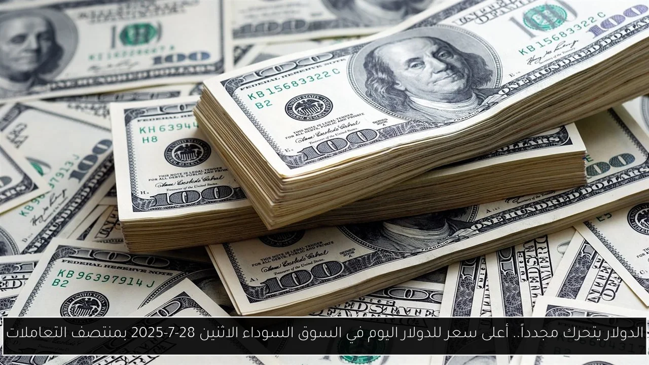 الدولار يتحرك مجدداً.. أعلى سعر للدولار اليوم في السوق السوداء الاثنين 28-7-2025 بمنتصف التعاملات