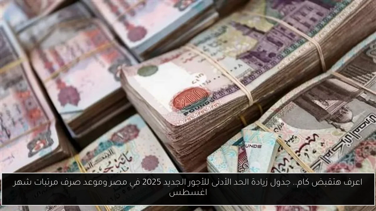 اعرف هتقبض كام.. جدول زيادة الحد الأدنى للأجور الجديد 2025 في مصر وموعد صرف مرتبات شهر اغسطس
