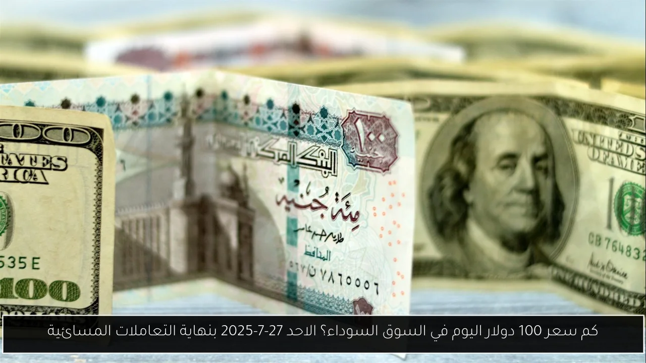 كم سعر 100 دولار اليوم في السوق السوداء؟ الاحد 27-7-2025 بنهاية التعاملات المسائية