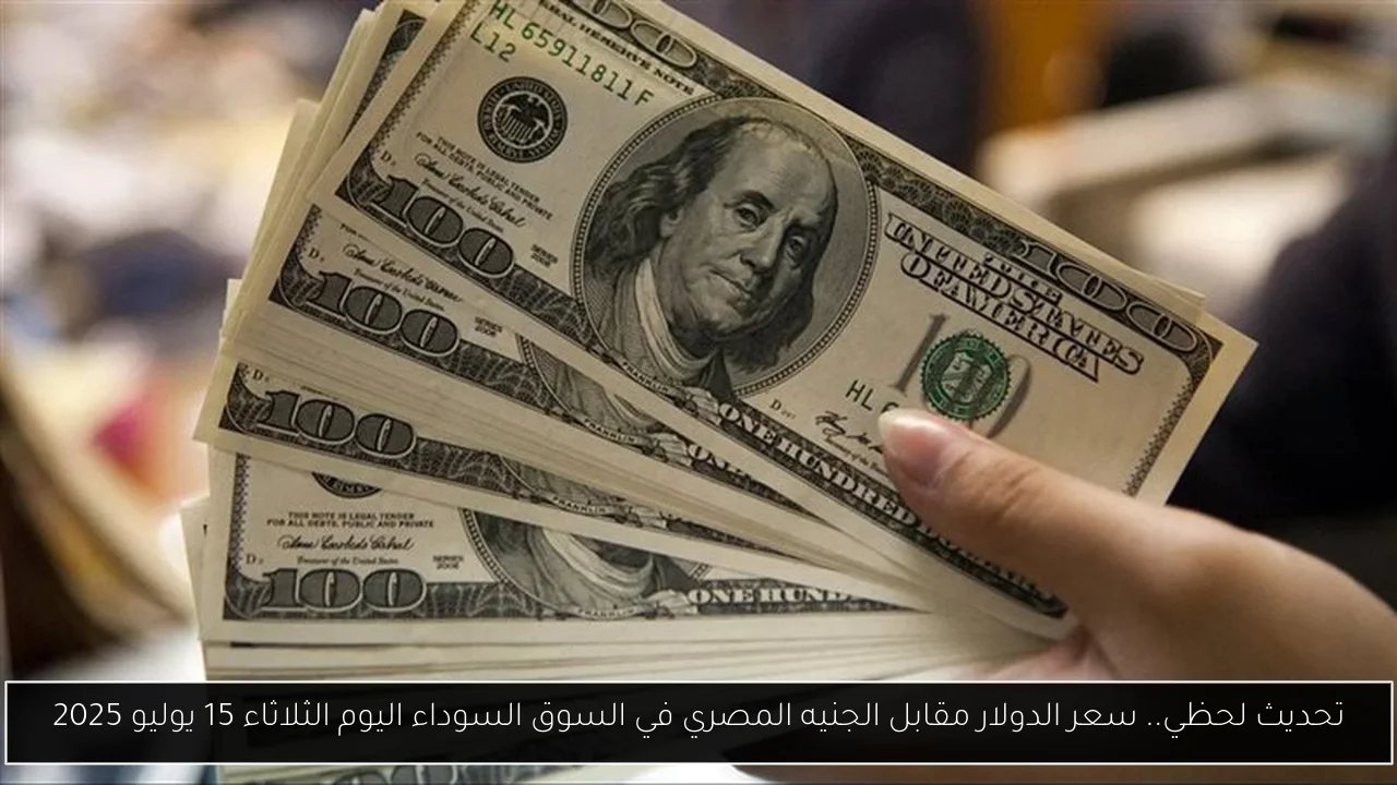 تحديث لحظي.. سعر الدولار مقابل الجنيه المصري في السوق السوداء اليوم الثلاثاء 15 يوليو 2025