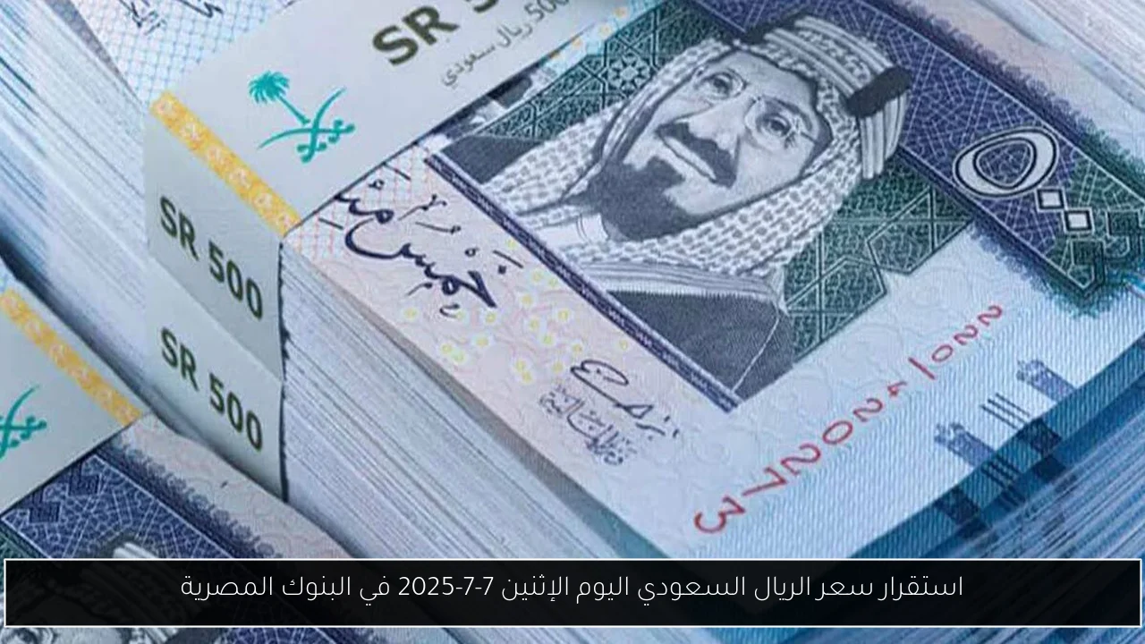 استقرار سعر الريال السعودي اليوم الإثنين 7-7-2025 في البنوك المصرية