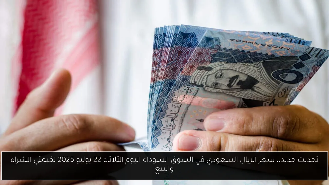 تحديث جديد.. سعر الريال السعودي في السوق السوداء اليوم الثلاثاء 22 يوليو 2025 لقيمتي الشراء والبيع