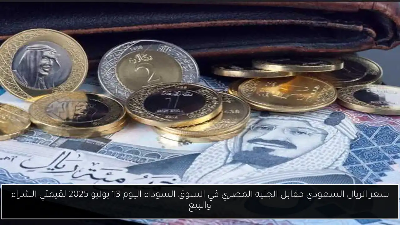 سعر الريال السعودي مقابل الجنيه المصري في السوق السوداء اليوم 13 يوليو 2025 لقيمتي الشراء والبيع