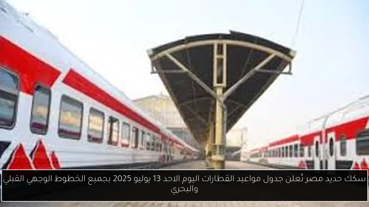 سكك حديد مصر تُعلن جدول مواعيد القطارات اليوم الاحد 13 يوليو 2025 بجميع الخطوط الوجهي القبلي والبحري