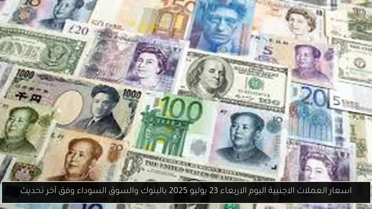 اسعار العملات الاجنبية اليوم الاربعاء 23 يوليو 2025 بالبنوك والسوق السوداء وفق آخر تحديث