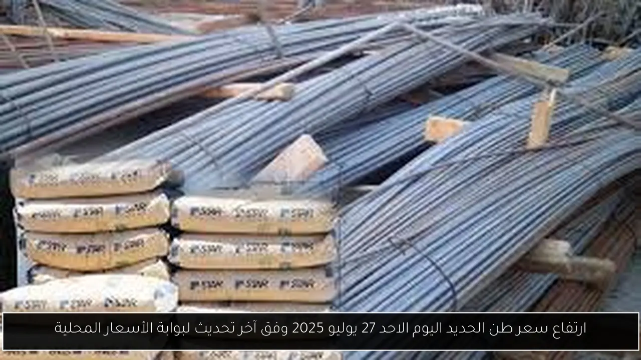 ارتفاع جديد في سعر طن الحديد اليوم الاحد 27 يوليو 2025 وفق آخر تحديث لبوابة الأسعار المحلية