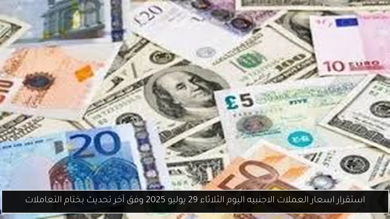استقرار اسعار العملات الاجنبيه اليوم الثلاثاء 29 يوليو 2025 وفق آخر تحديث بختام التعاملات