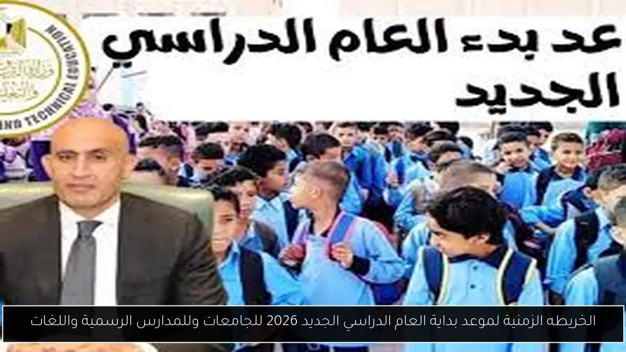 الخريطه الزمنية لموعد بداية العام الدراسي الجديد 2026 للجامعات وللمدارس الرسمية واللغات
