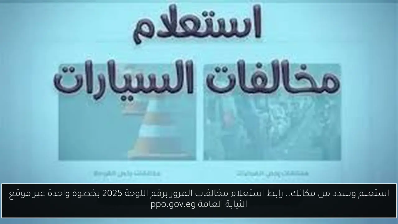 استعلم وسدد من مكانك.. رابط استعلام مخالفات المرور برقم اللوحة 2025 بخطوة واحدة عبر موقع النيابة العامة ppo.gov.eg