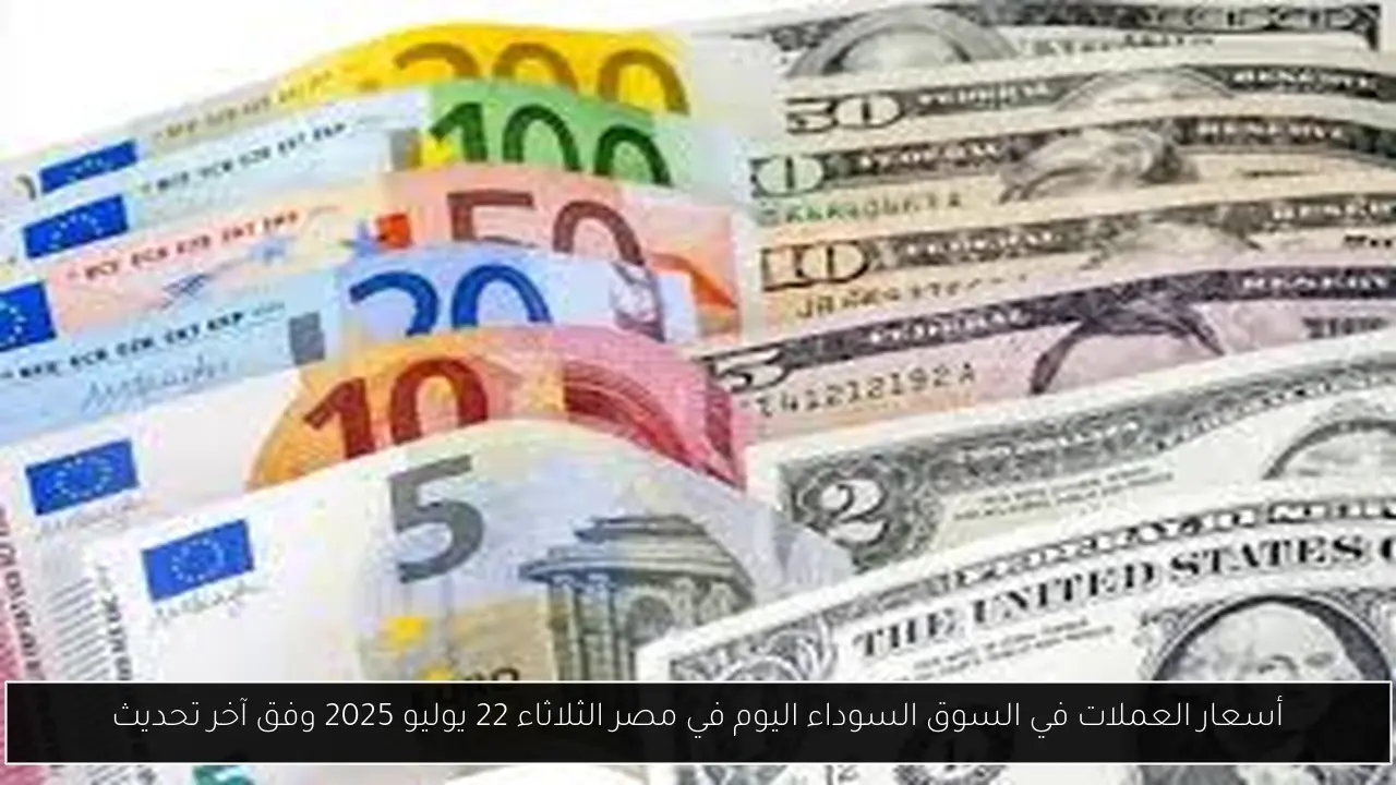 أسعار العملات في السوق السوداء اليوم في مصر الثلاثاء 22 يوليو 2025 وفق آخر تحديث