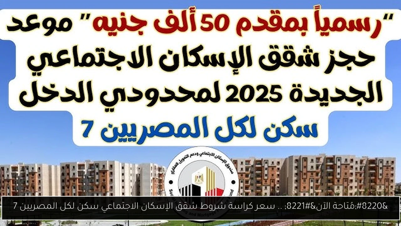 “مُتاحة الآن” .. سعر كراسة شروط شقق الإسكان الاجتماعي سكن لكل المصريين 7