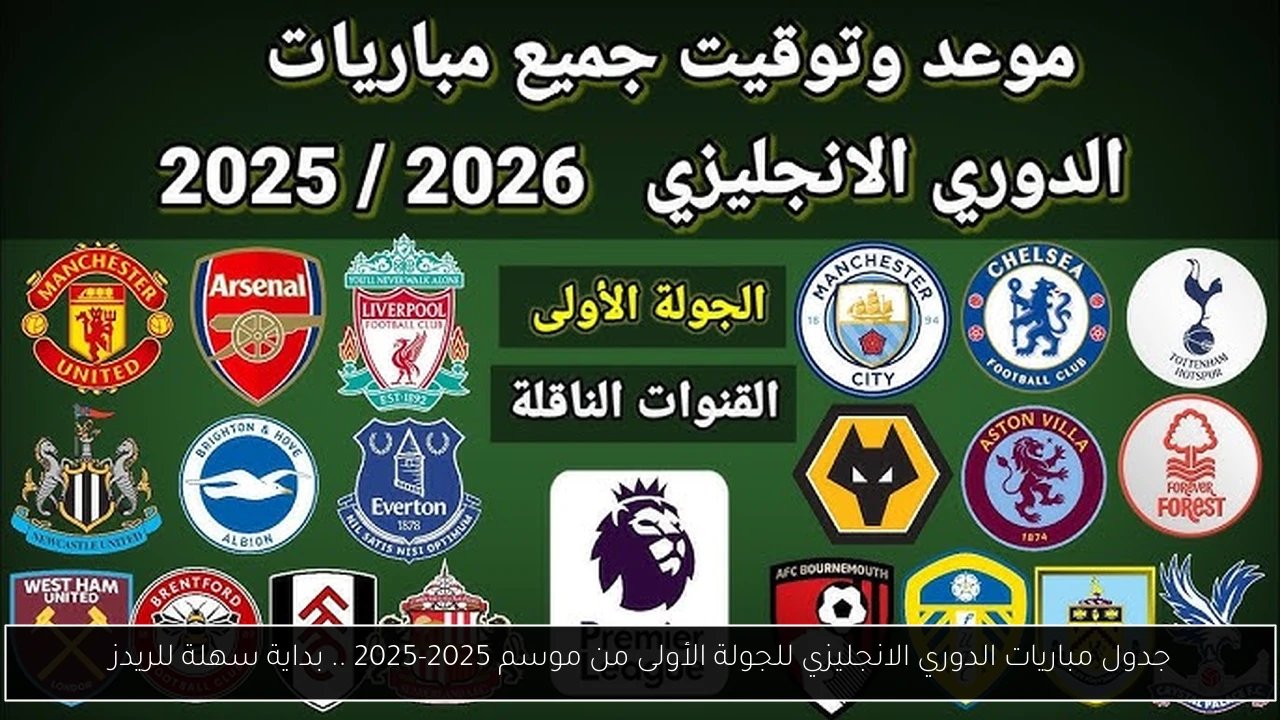 جدول مباريات الدوري الانجليزي للجولة الأولى من موسم 2025-2025 .. بداية سهلة للريدز