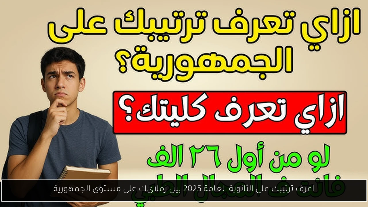 اعرف ترتيبك على الثانوية العامة 2025 بين زملائك على مستوى الجمهورية