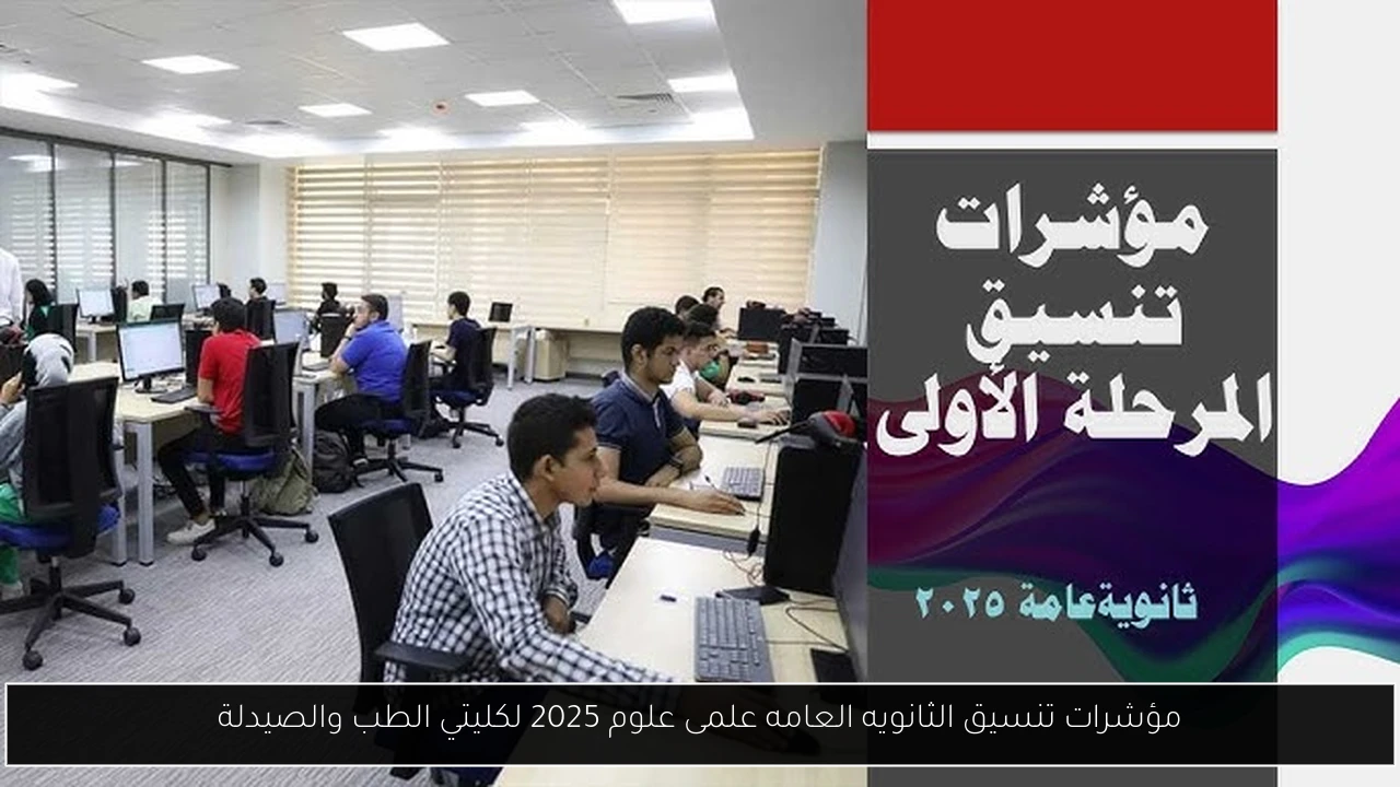 مؤشرات تنسيق الثانويه العامه علمى علوم 2025 لكليتي الطب والصيدلة