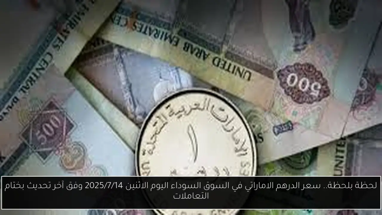 لحظة بلحظة.. سعر الدرهم الاماراتي في السوق السوداء اليوم الاثنين 2025/7/14 وفق آخر تحديث بختام التعاملات