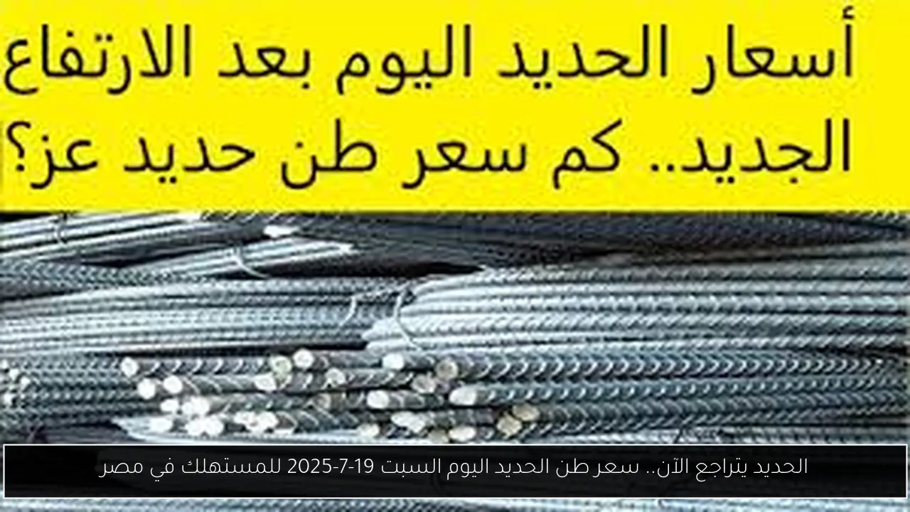 الحديد يتراجع الآن.. سعر طن الحديد اليوم السبت 19-7-2025 للمستهلك في مصر