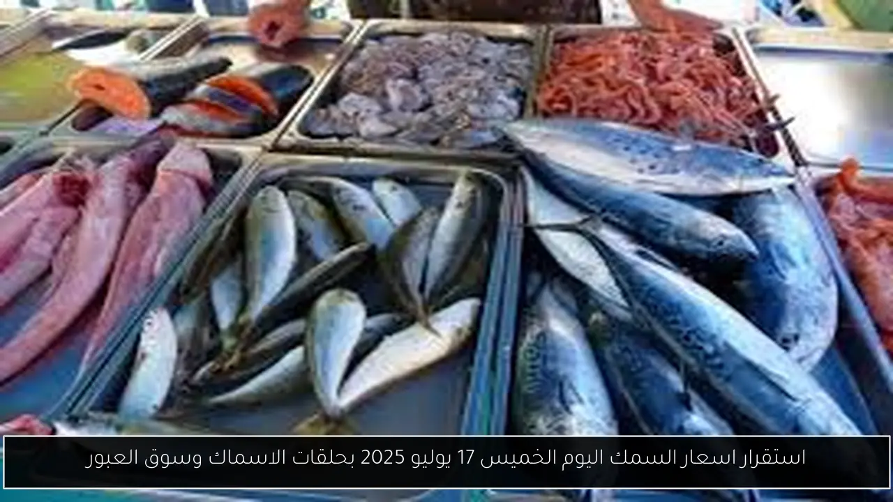 استقرار اسعار السمك اليوم الخميس 17 يوليو 2025 بحلقات الاسماك وسوق العبور
