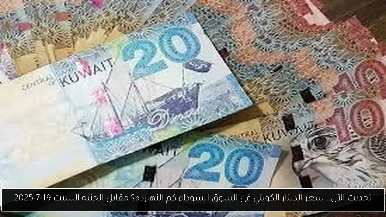 تحديث الآن.. سعر الدينار الكويتي في السوق السوداء كم النهارده؟ مقابل الجنيه السبت 19-7-2025