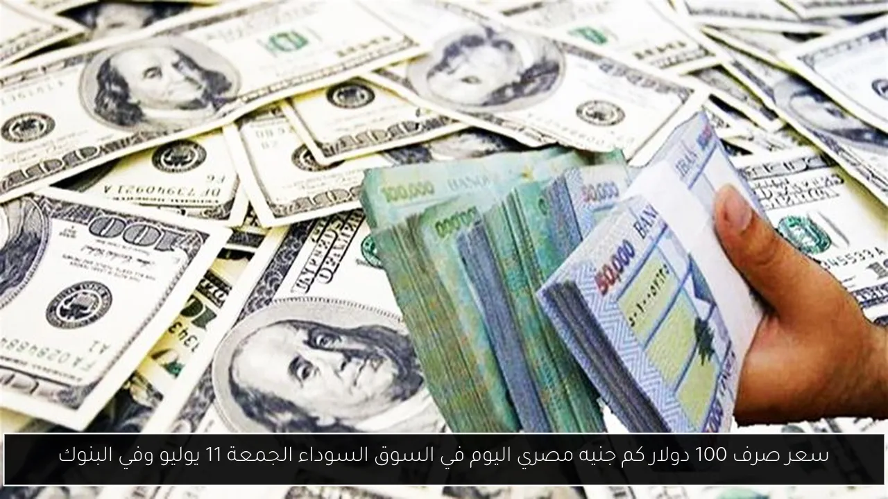 سعر صرف 100 دولار كم جنيه مصري اليوم في السوق السوداء الجمعة 11 يوليو وفي البنوك