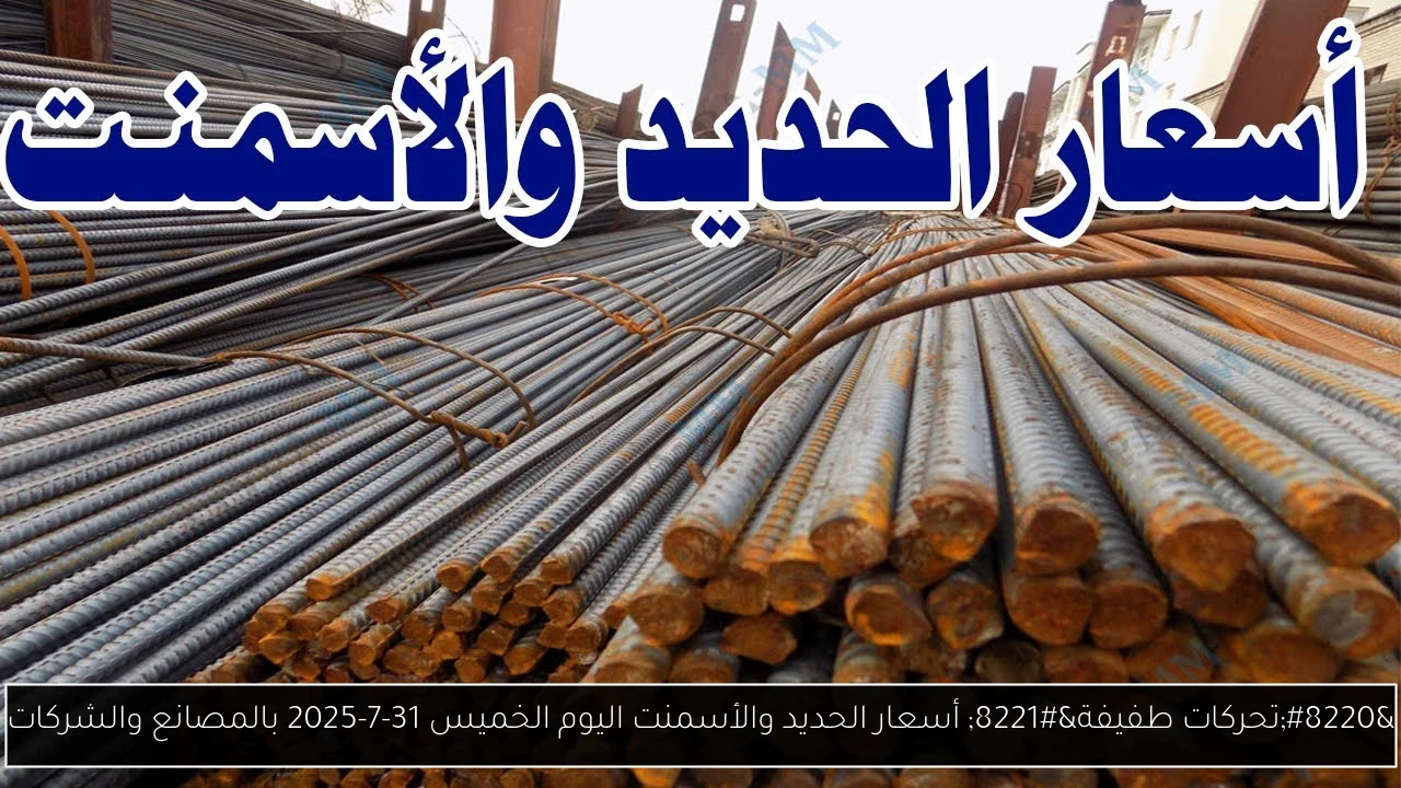“تحركات طفيفة” أسعار الحديد والأسمنت اليوم الخميس 31-7-2025 بالمصانع والشركات