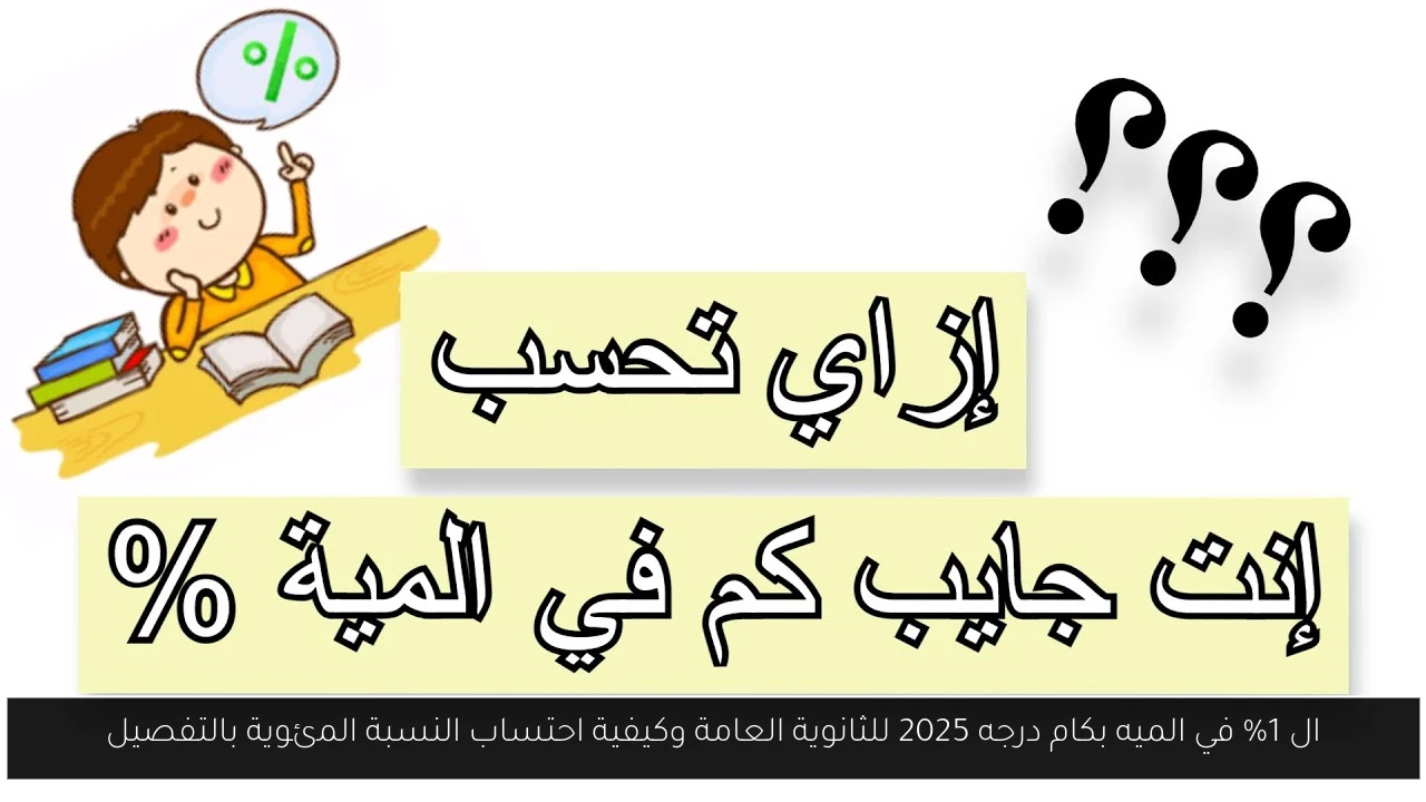 ال 1% في الميه بكام درجه 2025 للثانوية العامة وكيفية احتساب النسبة المئوية بالتفصيل
