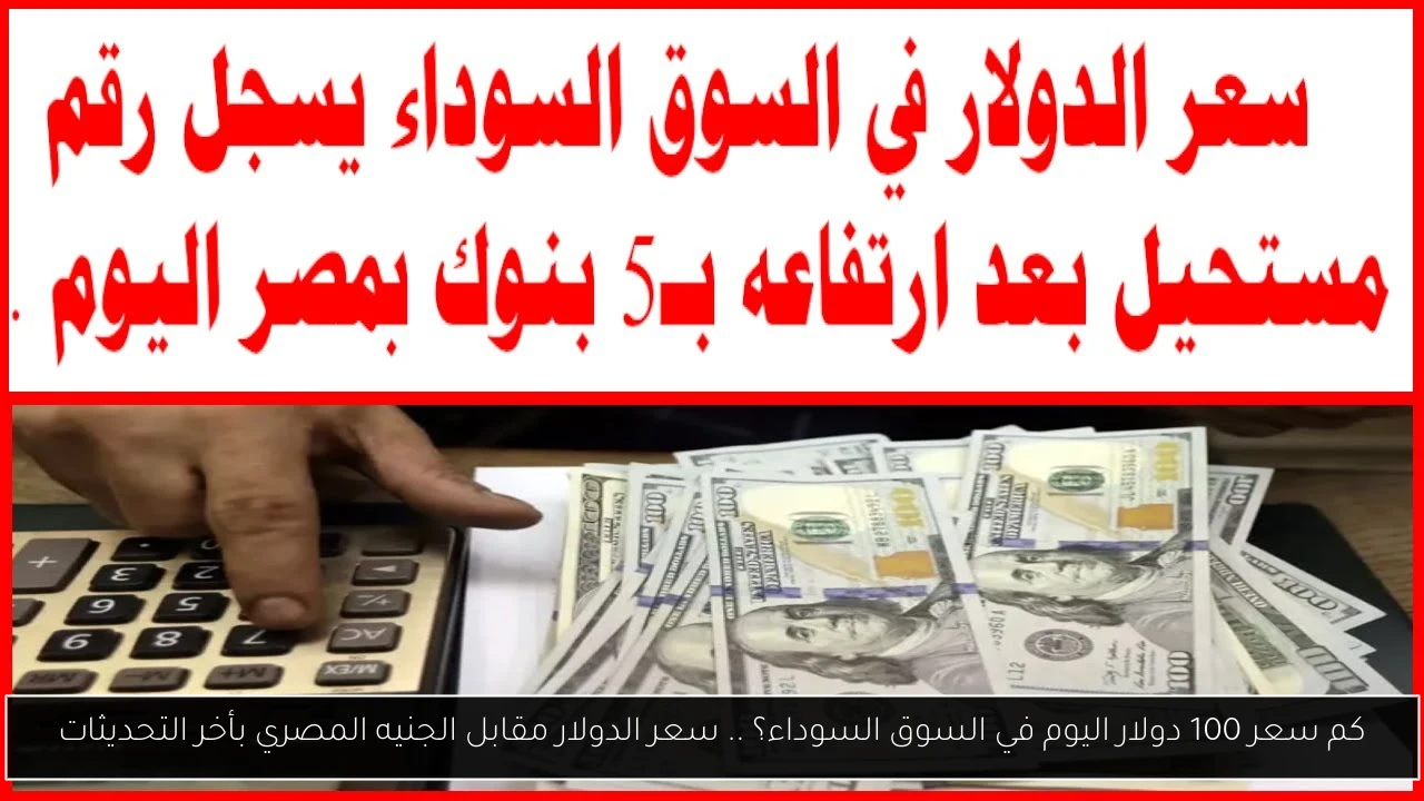 كم سعر 100 دولار اليوم في السوق السوداء؟ .. سعر الدولار مقابل الجنيه المصري بأخر التحديثات