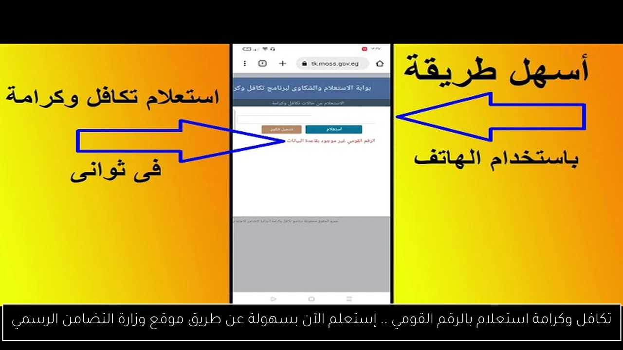 تكافل وكرامة استعلام بالرقم القومي .. إستعلم الآن بسهولة عن طريق موقع وزارة التضامن الرسمي