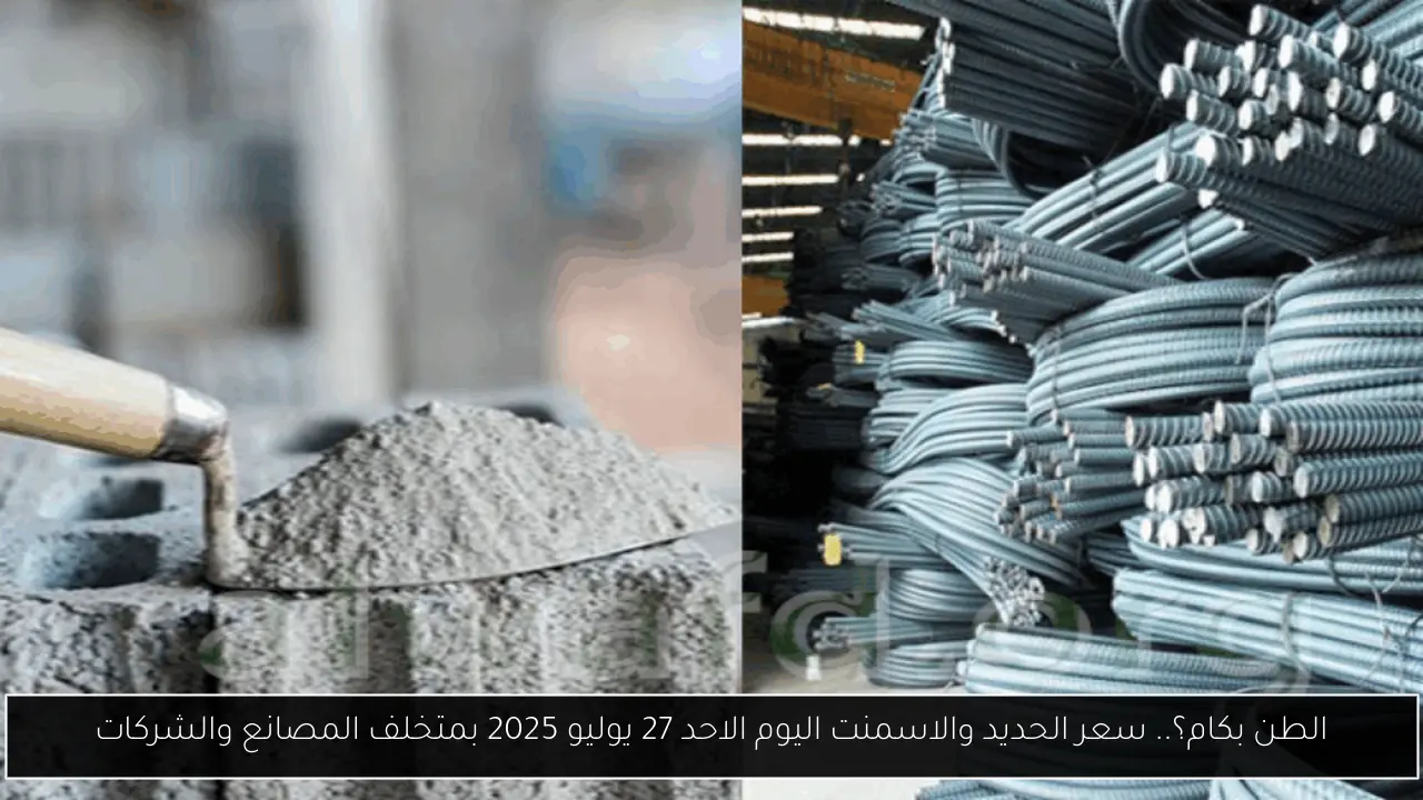 الطن بكام؟.. سعر الحديد والاسمنت اليوم الاحد 27 يوليو 2025 بمتخلف المصانع والشركات