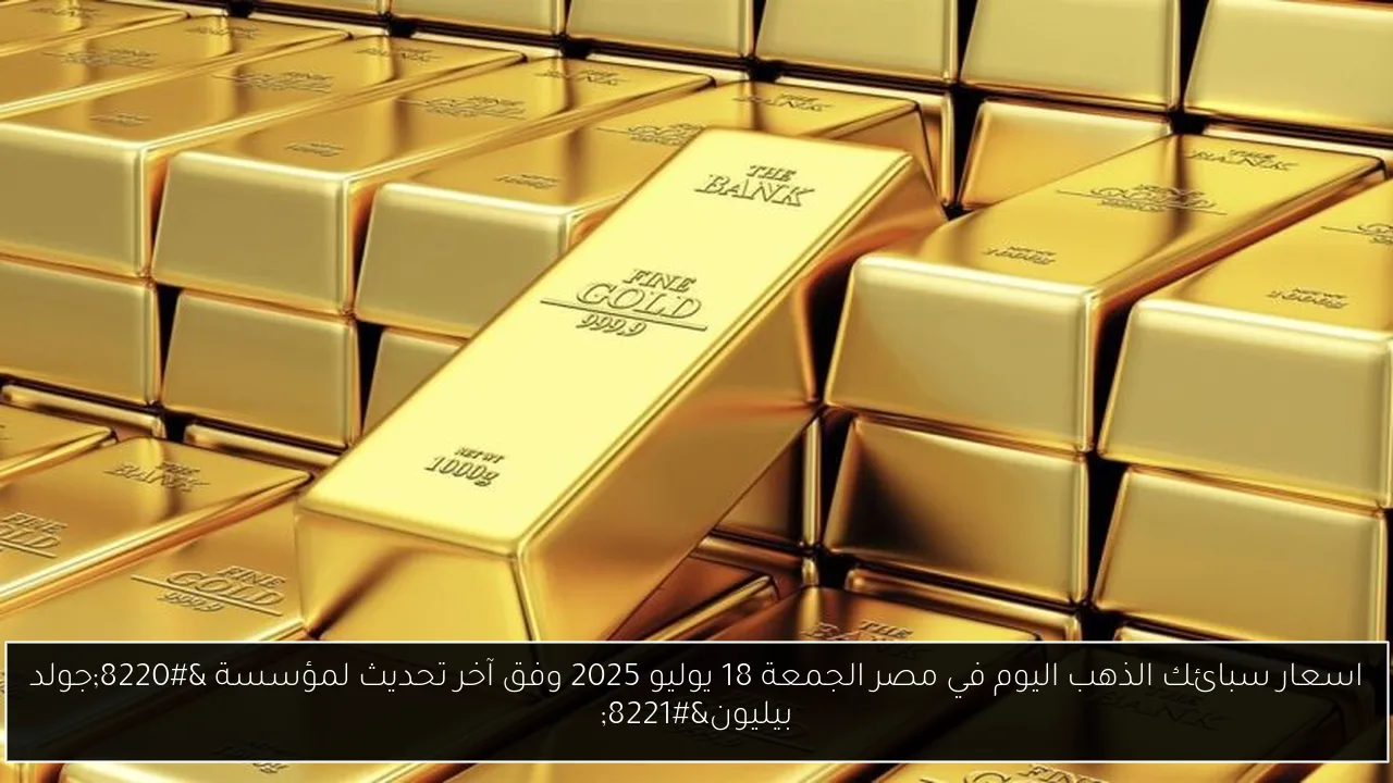اسعار سبائك الذهب اليوم في مصر الجمعة 18 يوليو 2025 وفق آخر تحديث لمؤسسة “جولد بيليون”