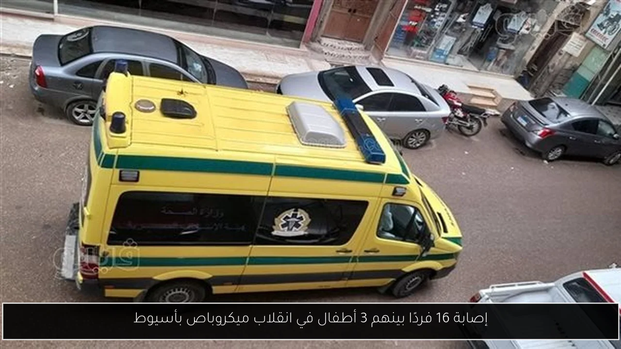 إصابة 16 فردًا بينهم 3 أطفال في انقلاب ميكروباص بأسيوط