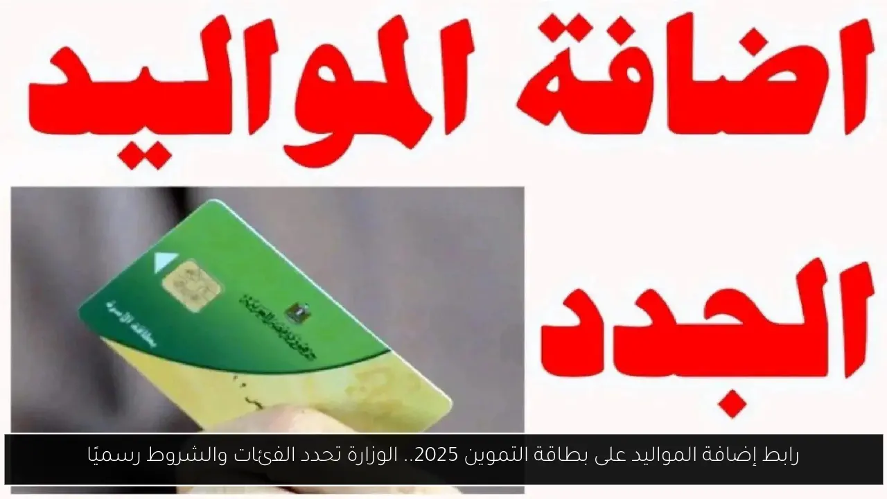 رابط إضافة المواليد على بطاقة التموين 2025.. الوزارة تحدد الفئات والشروط رسميًا