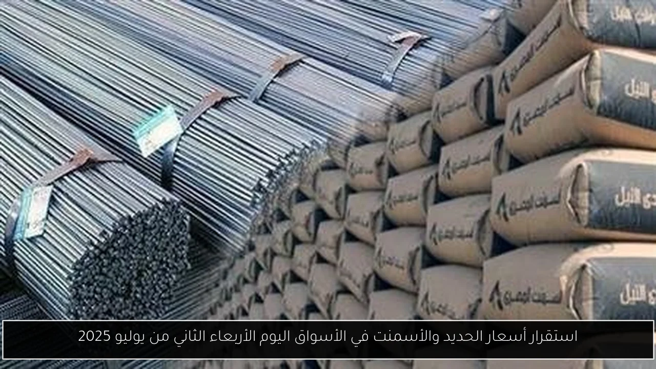 استقرار أسعار الحديد والأسمنت في الأسواق اليوم الأربعاء الثاني من يوليو 2025