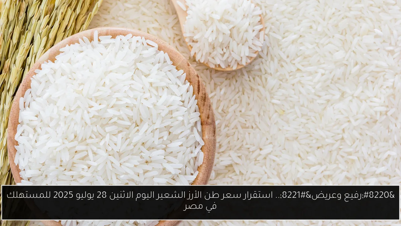 “رفيع وعريض”.. استقرار سعر طن الأرز الشعير اليوم الاثنين 28 يوليو 2025 للمستهلك في مصر
