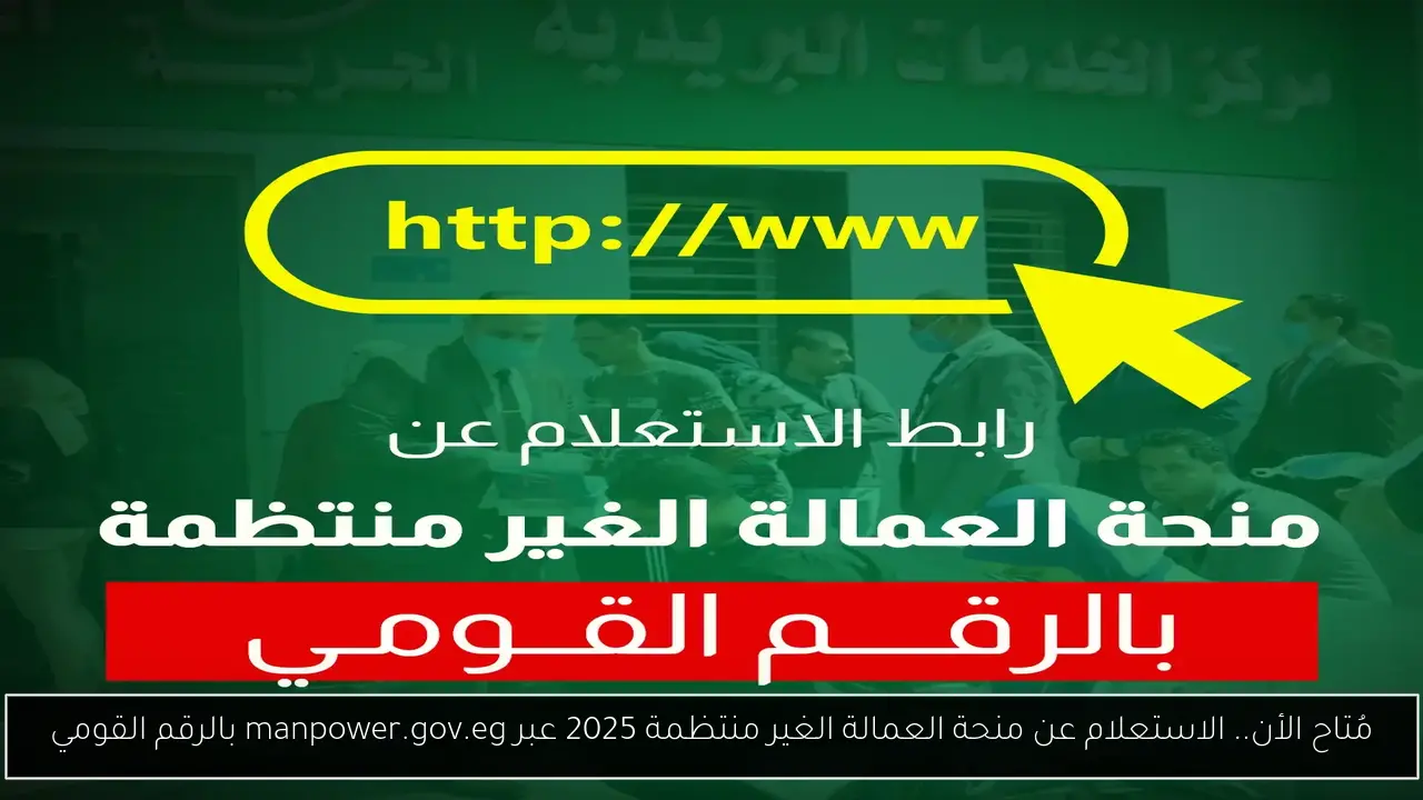 مُتاح الأن.. الاستعلام عن منحة العمالة الغير منتظمة 2025 عبر manpower.gov.eg بالرقم القومي