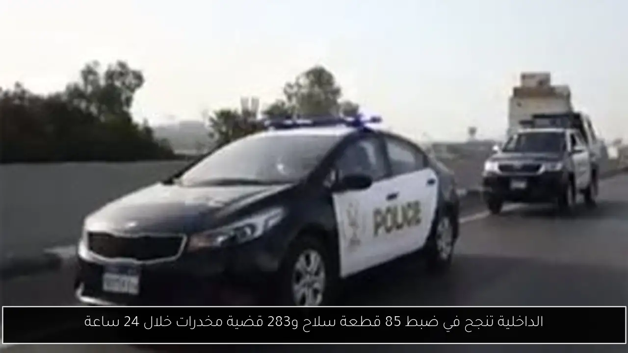 الداخلية تنجح في ضبط 85 قطعة سلاح و283 قضية مخدرات خلال 24 ساعة