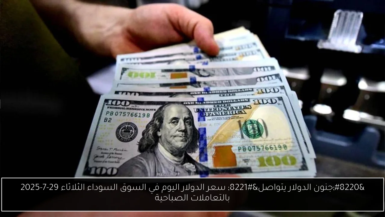 “جنون الدولار يتواصل” سعر الدولار اليوم في السوق السوداء الثلاثاء 29-7-2025 بالتعاملات الصباحية