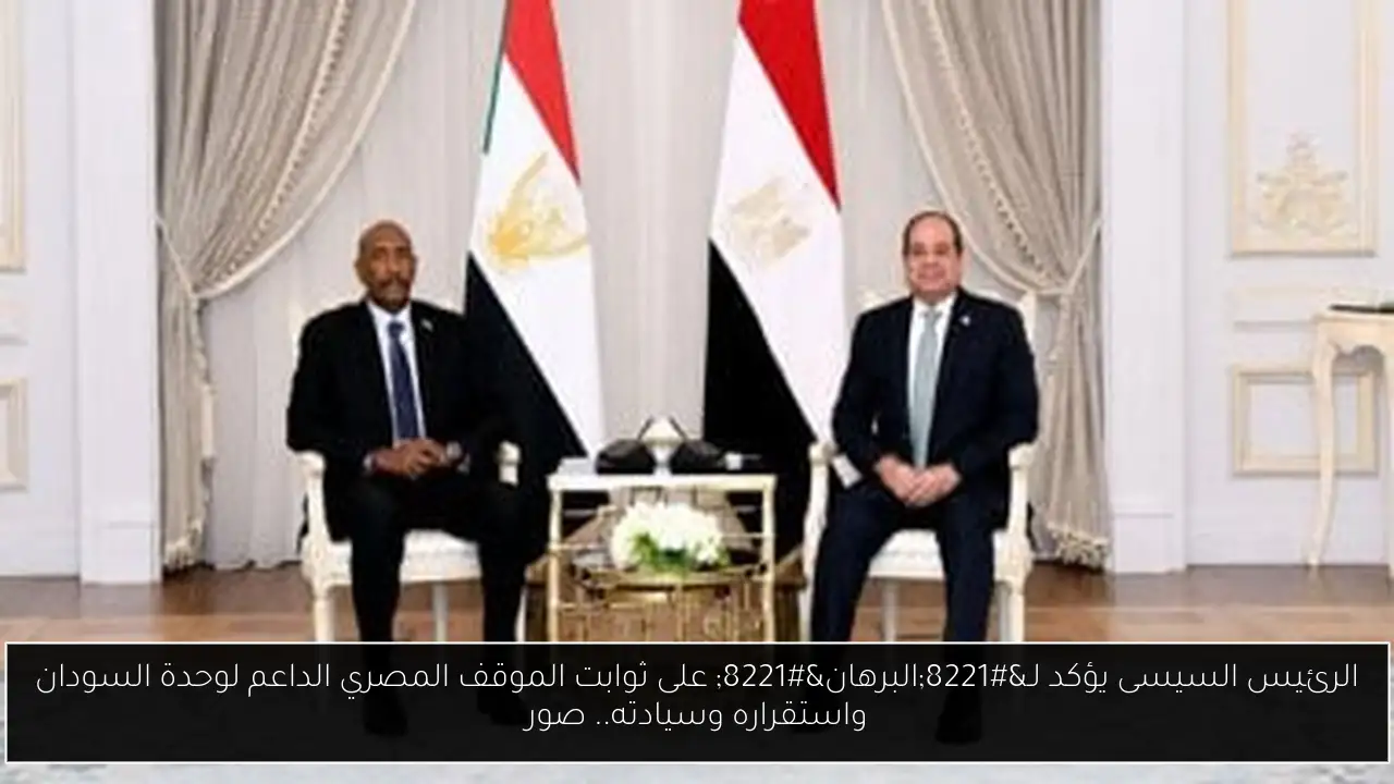 الرئيس السيسى يؤكد لـ”البرهان” على ثوابت الموقف المصري الداعم لوحدة السودان واستقراره وسيادته.. صور