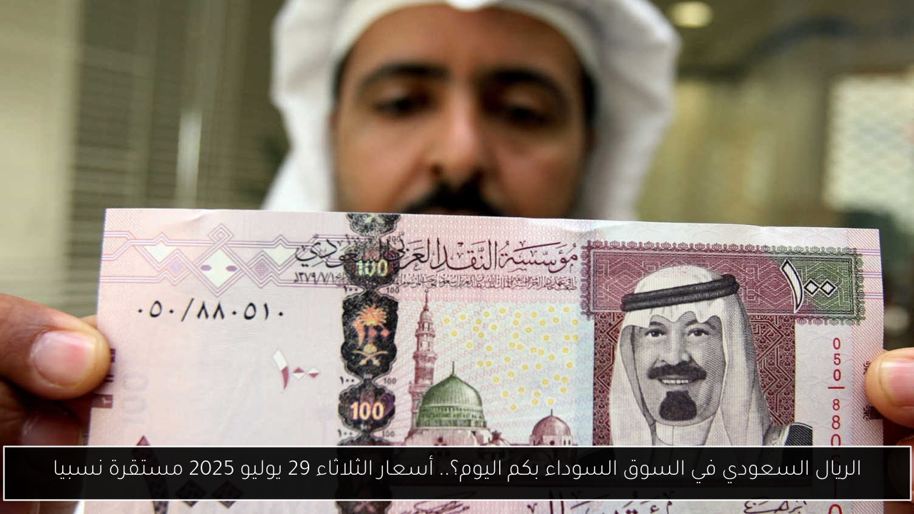 الريال السعودي في السوق السوداء بكم اليوم؟.. أسعار الثلاثاء 29 يوليو 2025 مستقرة نسبيا