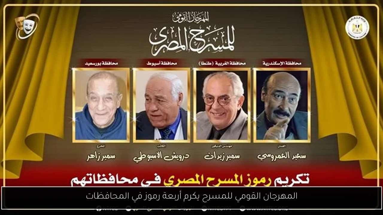 المهرجان القومي للمسرح يكرم أربعة رموز في المحافظات