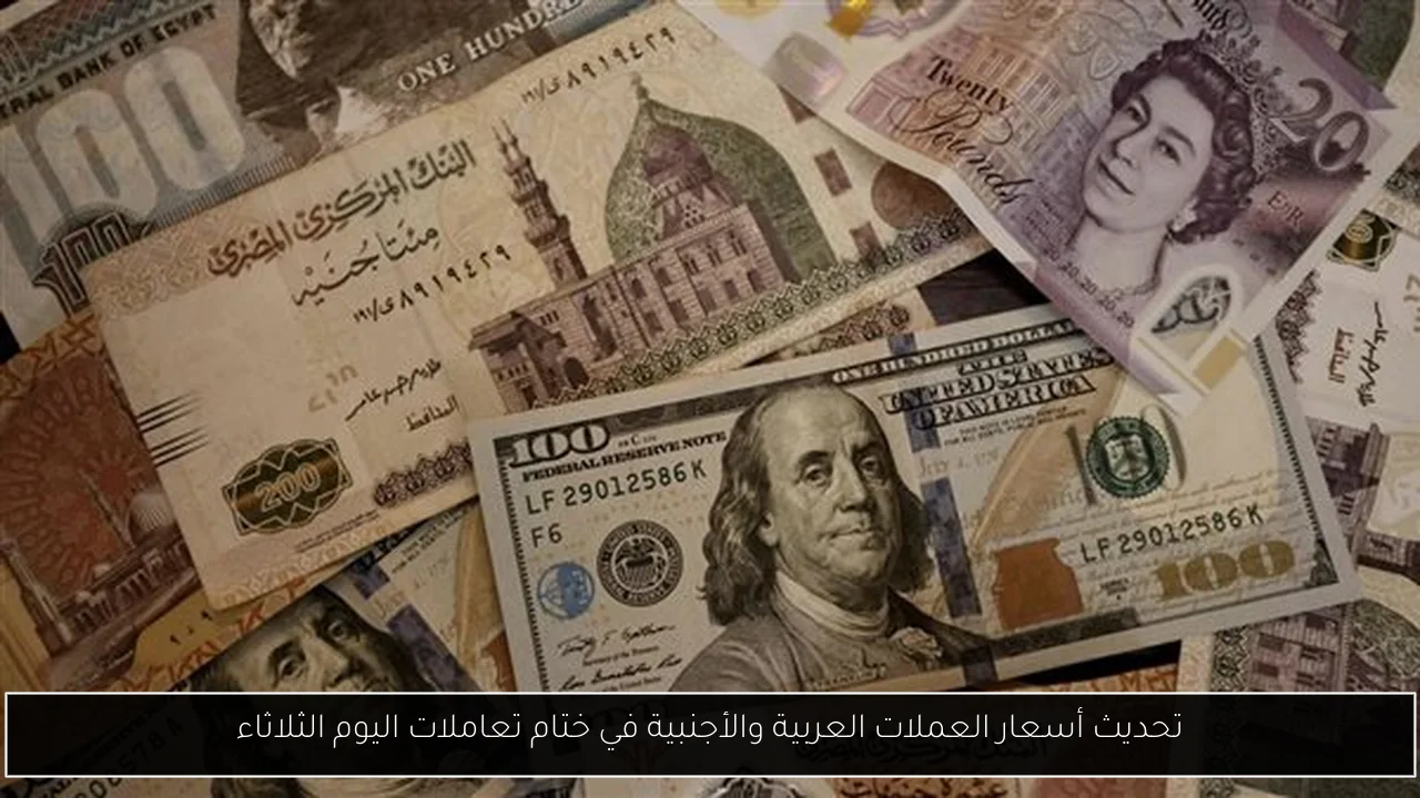 تحديث أسعار العملات العربية والأجنبية في ختام تعاملات اليوم الثلاثاء