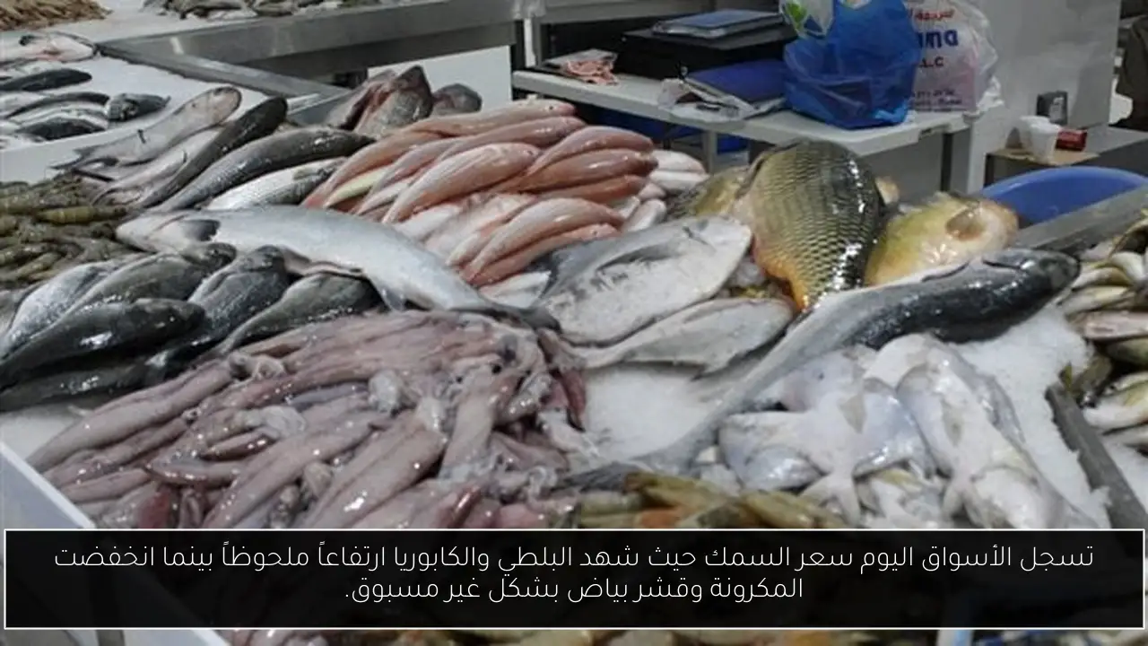 تسجل الأسواق اليوم سعر السمك حيث شهد البلطي والكابوريا ارتفاعاً ملحوظاً بينما انخفضت المكرونة وقشر بياض بشكل غير مسبوق.