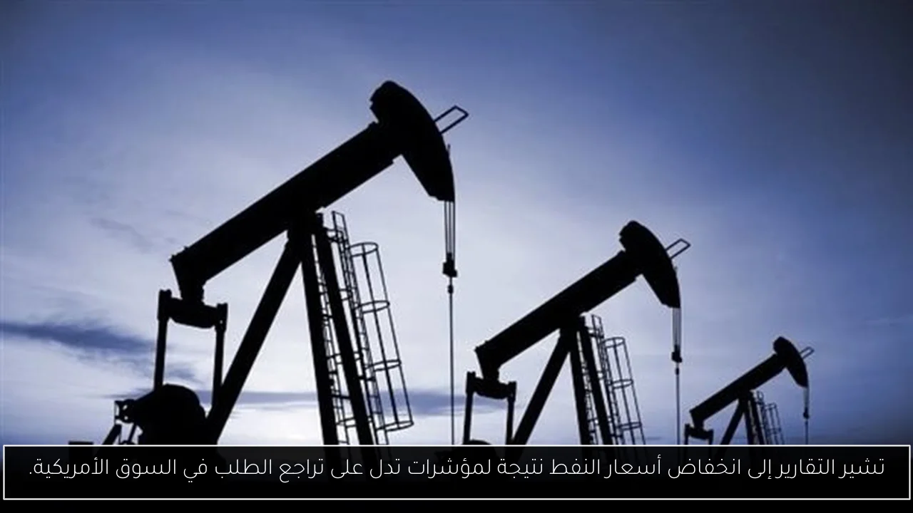 تشير التقارير إلى انخفاض أسعار النفط نتيجة لمؤشرات تدل على تراجع الطلب في السوق الأمريكية.