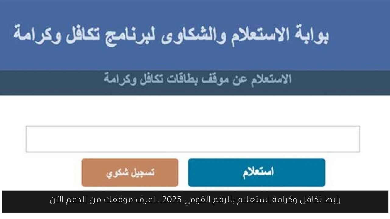رابط تكافل وكرامة استعلام بالرقم القومي 2025.. اعرف موقفك من الدعم الآن